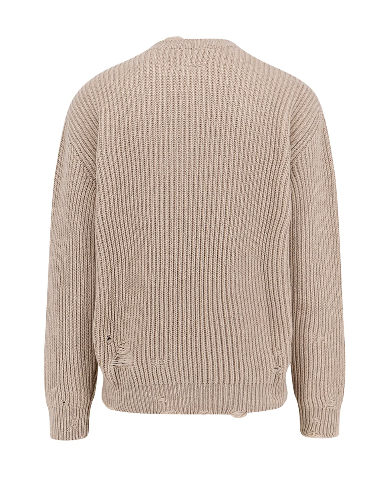 Wool Blend Sweater With Distressed Effect - 2
