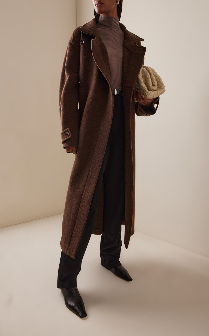 Lemaire Wool Wrap Coat brown outlook