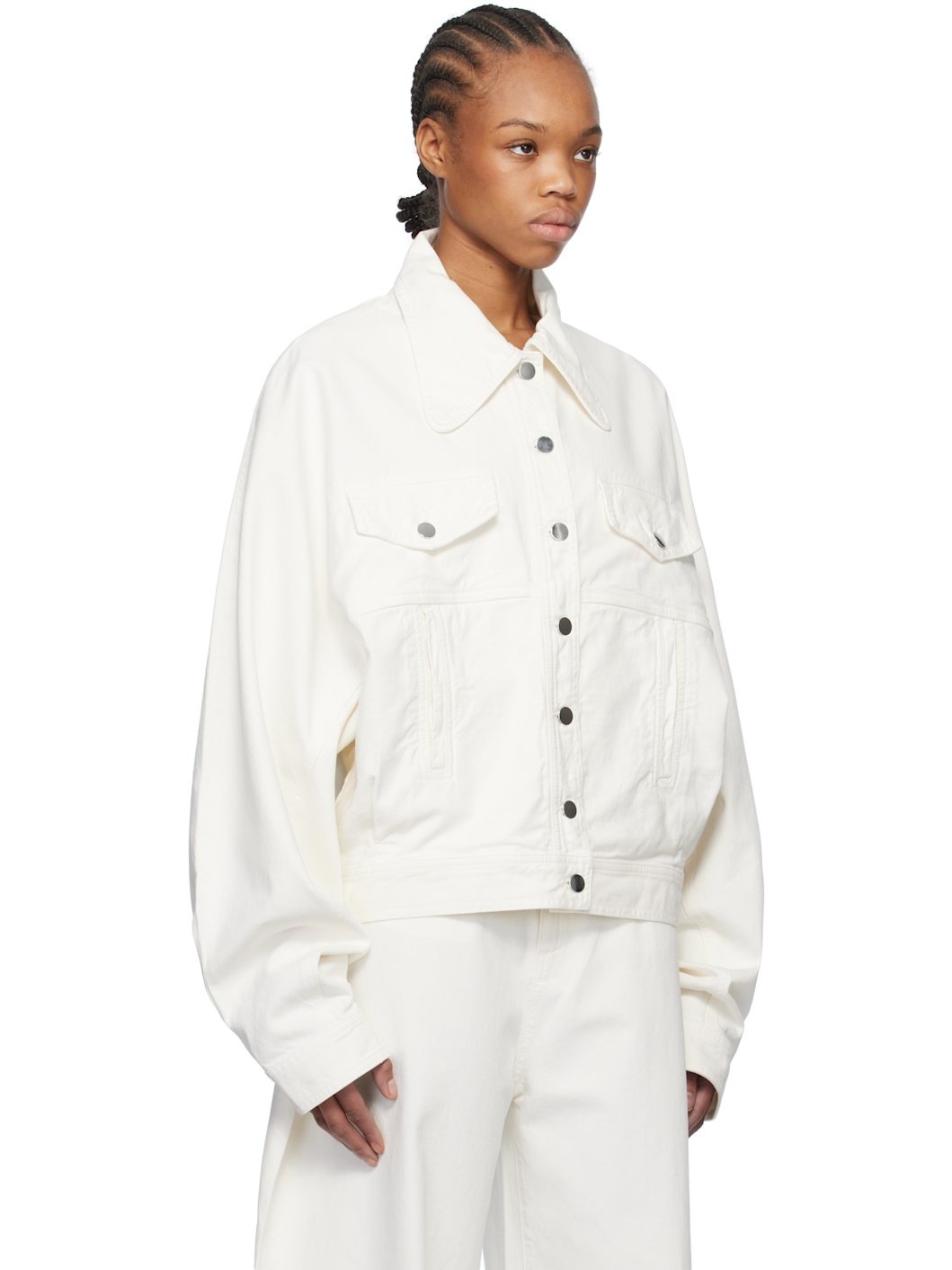 White Boyfriend Denim Jacket - 2