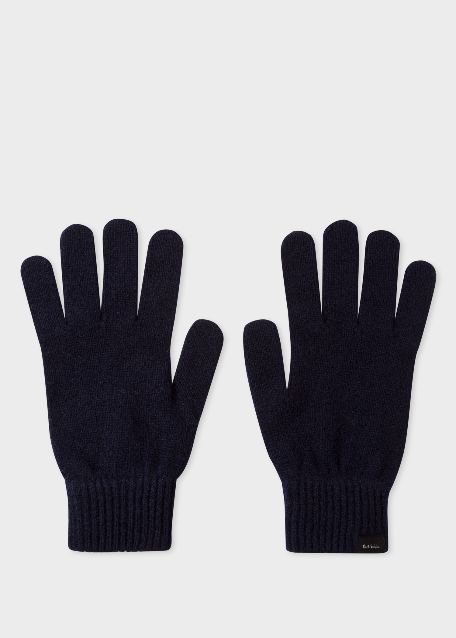 Dark Navy Cashmere-Blend Gloves - 1
