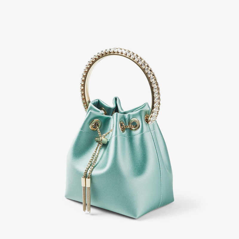 Bon Bon
Smoke Green Satin Bag with Crystal Handle 1