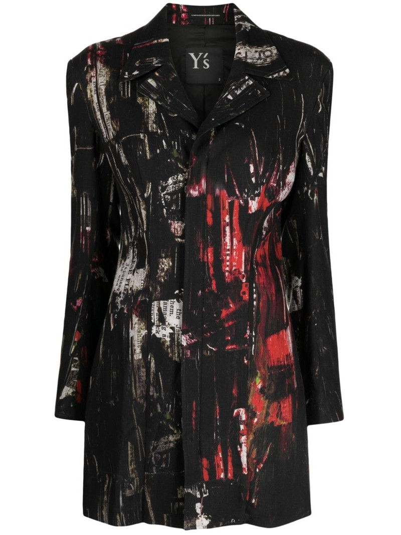 graphic-print zipped blazer 1
