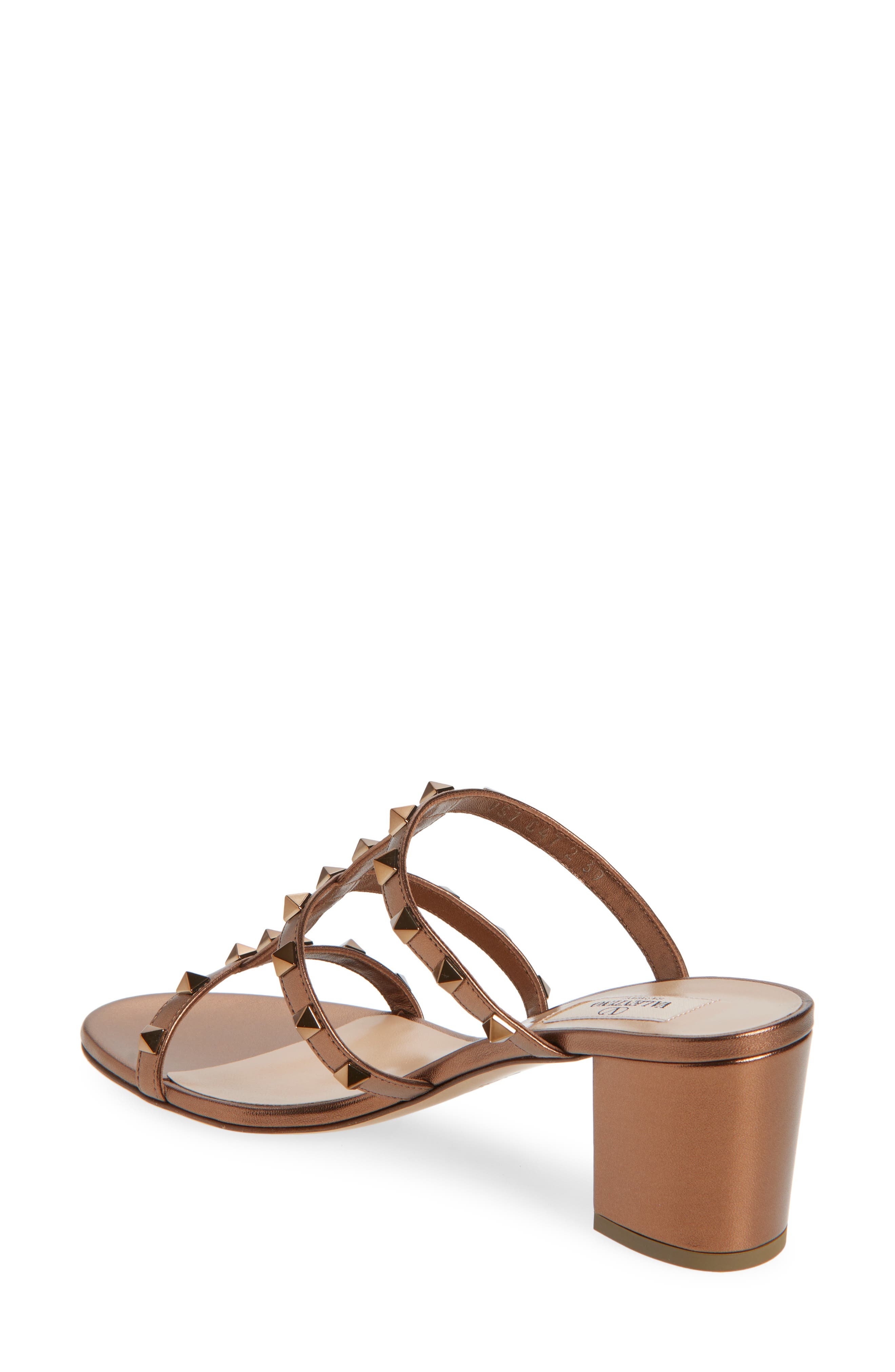 Valentino Garavani Rockstud Slide Sandal in Bronze at Nordstrom - 2