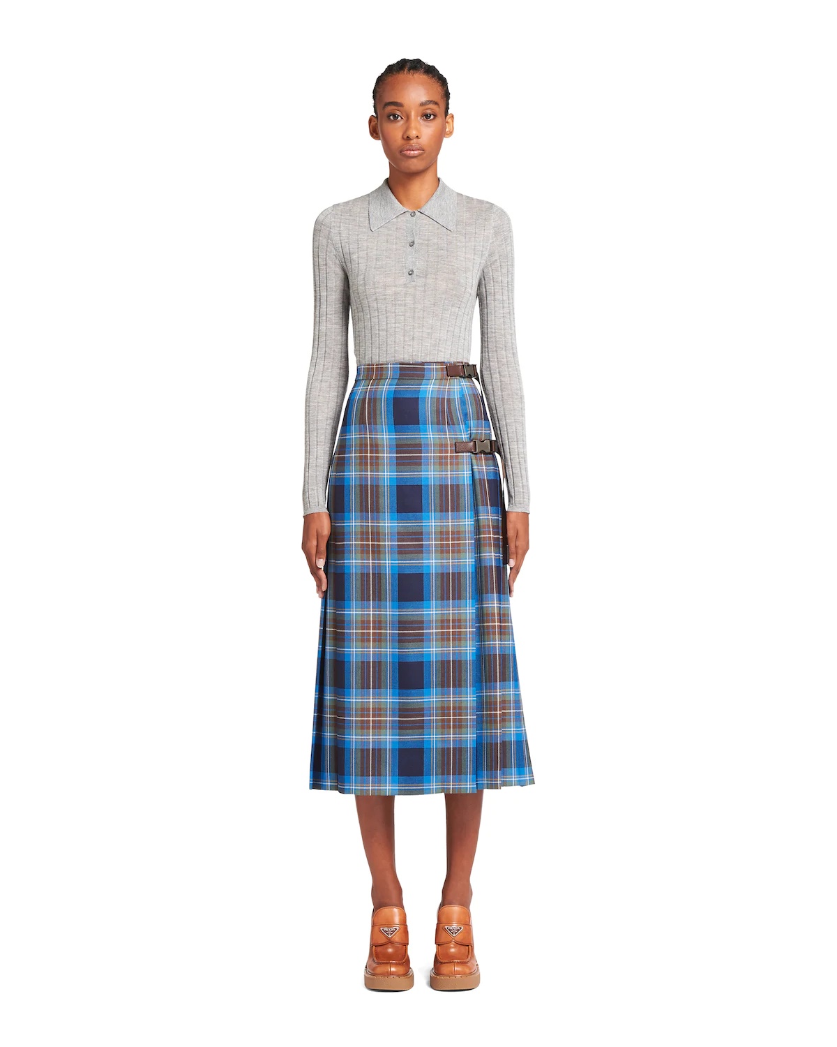 Pleated plaid skirt - 2