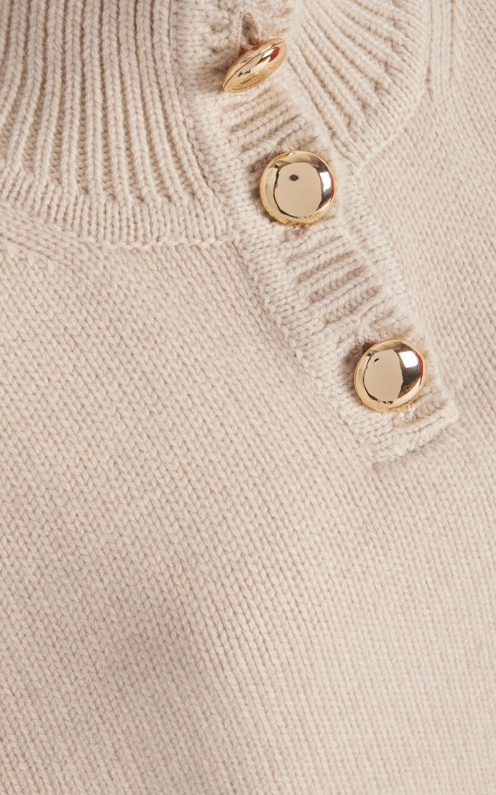The Rowe Cropped Cashmere Henley Sweater taupe - 4