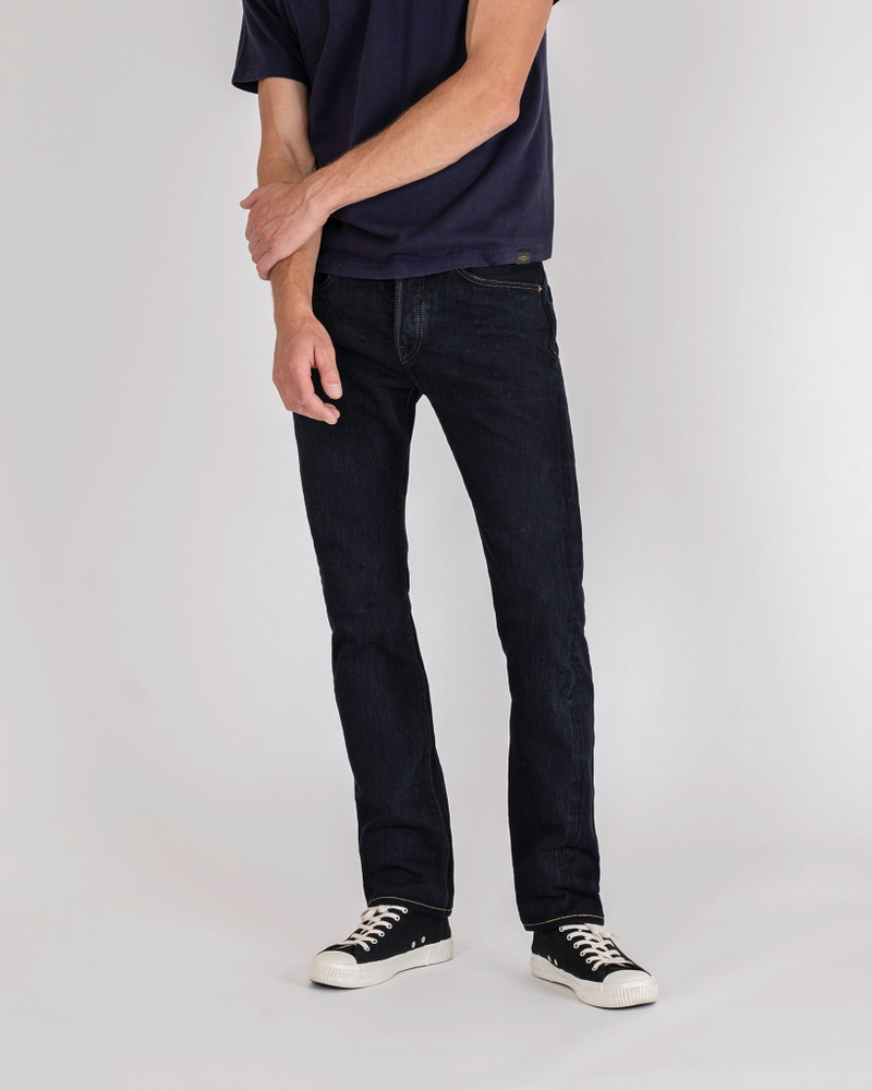 Iron Heart IH-555S-SLBOD 16OZ SLUBBY SELVEDGE DENIM SLIM CUT JEANS - INDIGO OVERDYED BLACK outlook