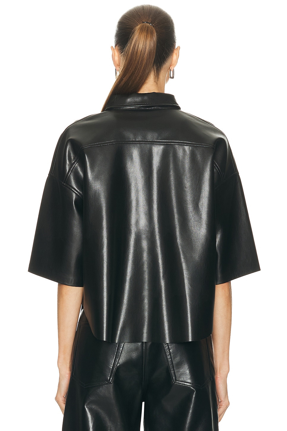 Frances Cropped Cape Button Up - 3