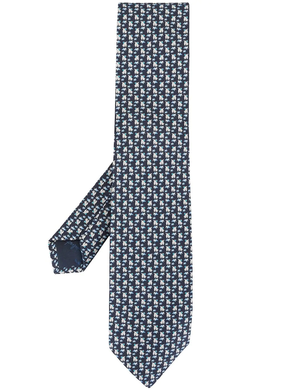 rhino print silk tie - 1