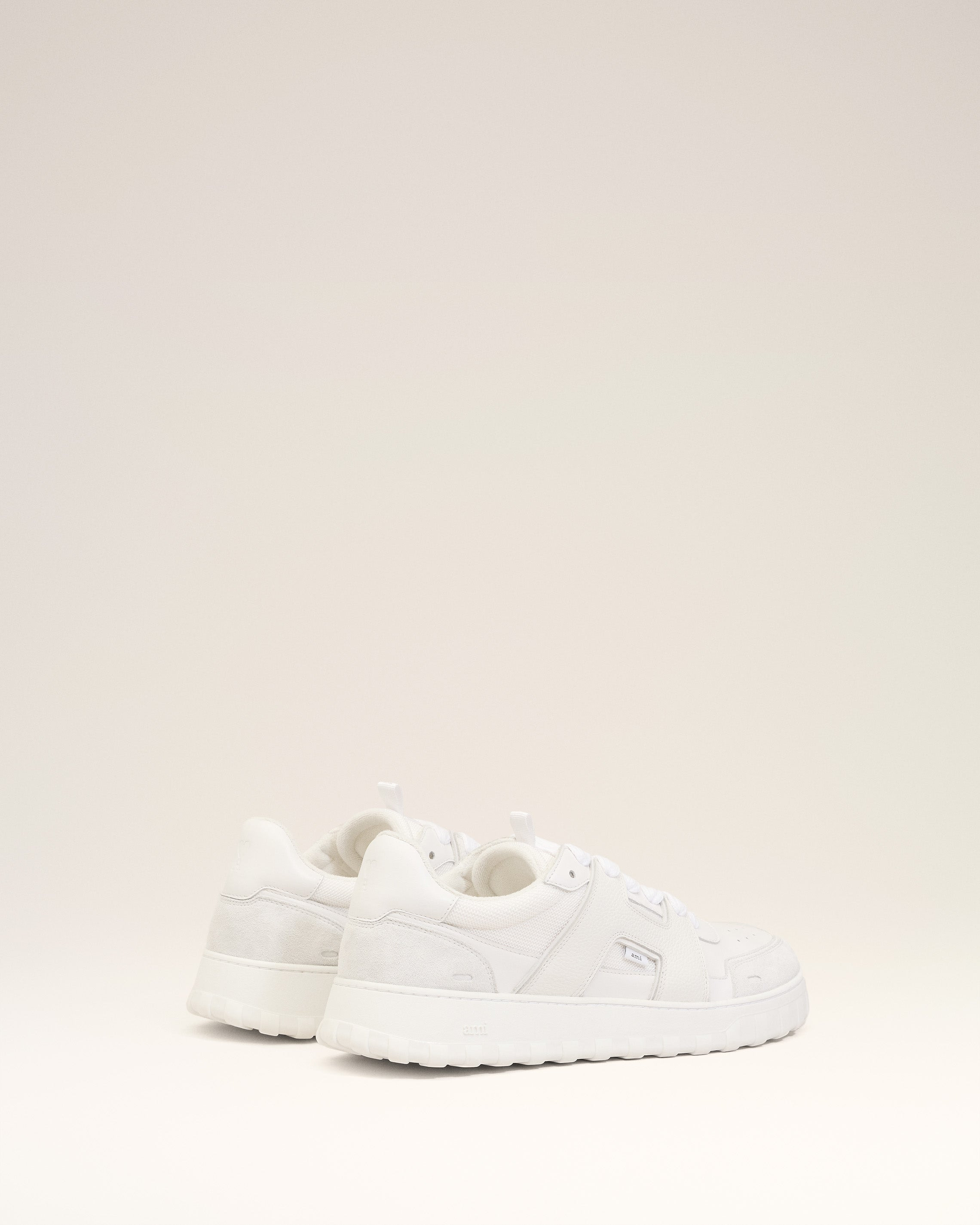 WHITE SMOOTH LEATHER LOW TOP A WALK SNEAKERS - 4