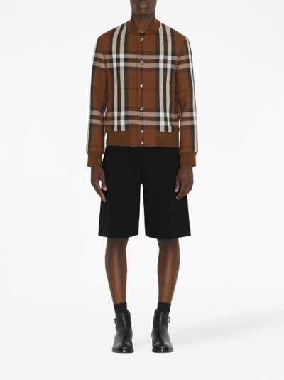 Burberry checked wool-blend bomber jacket outlook