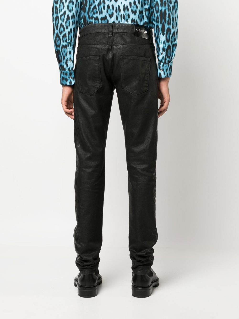 straight-leg coated jeans - 4