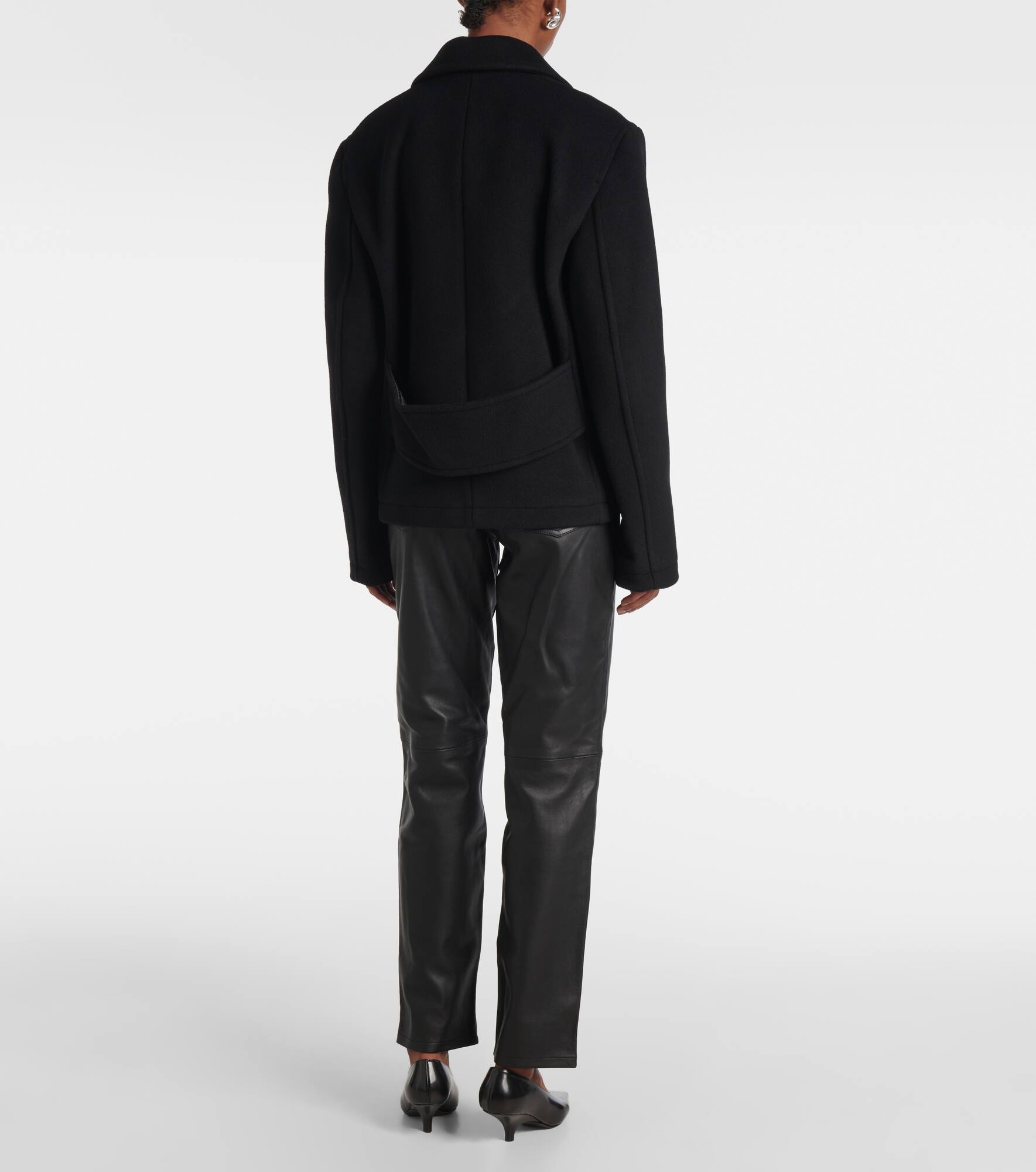 Cropped wool-blend peacoat - 3