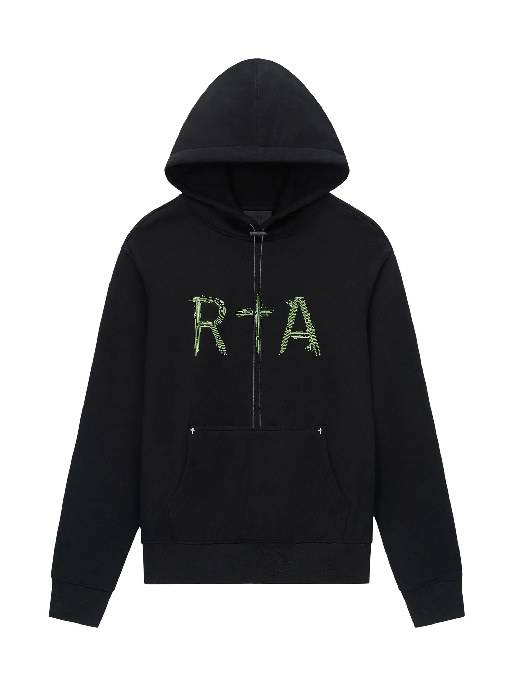 Men's Dion Logo Cotton Hoodie - Black Circuit Rta - 1