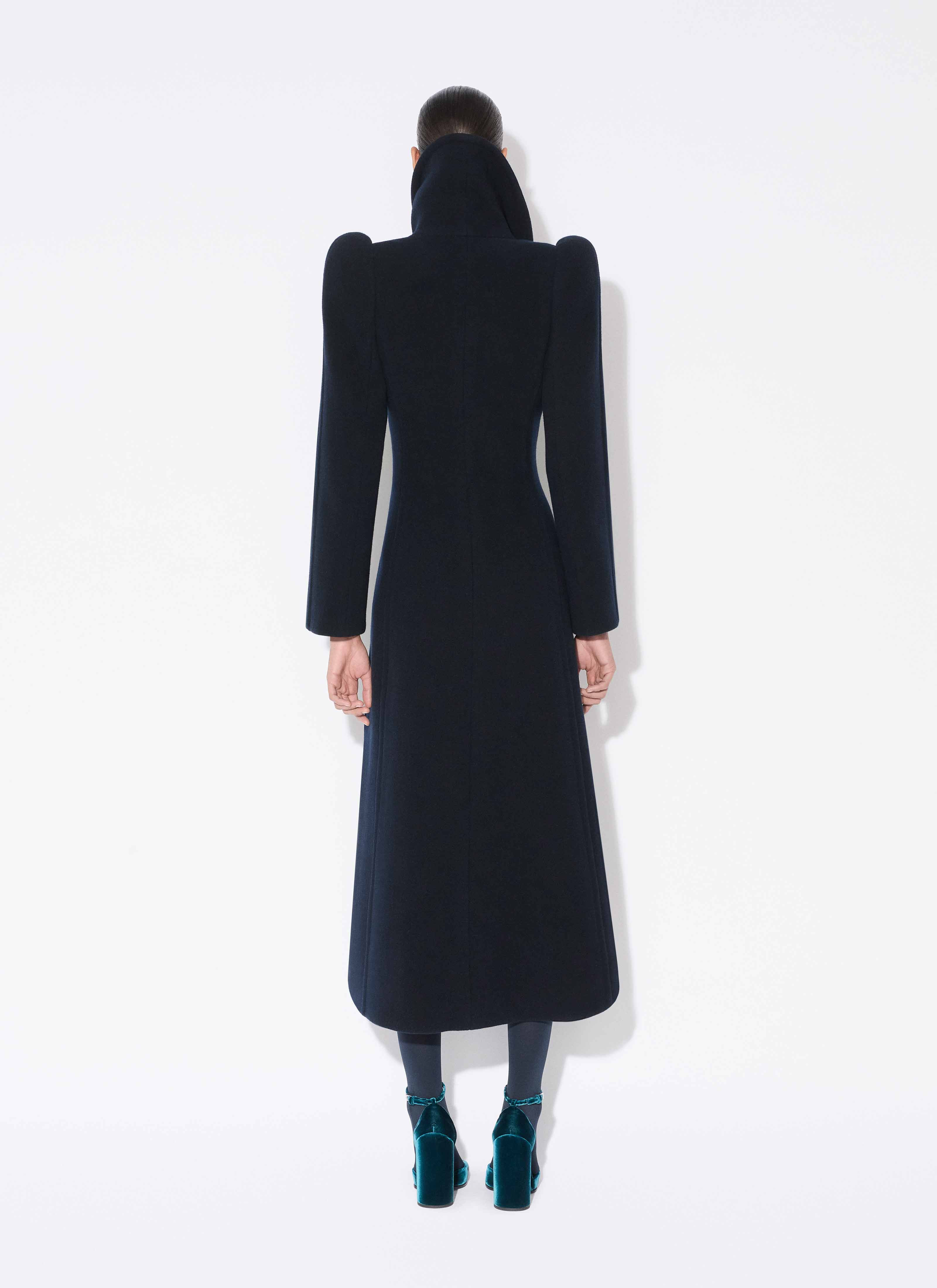 WOOL CURVED COAT - 3