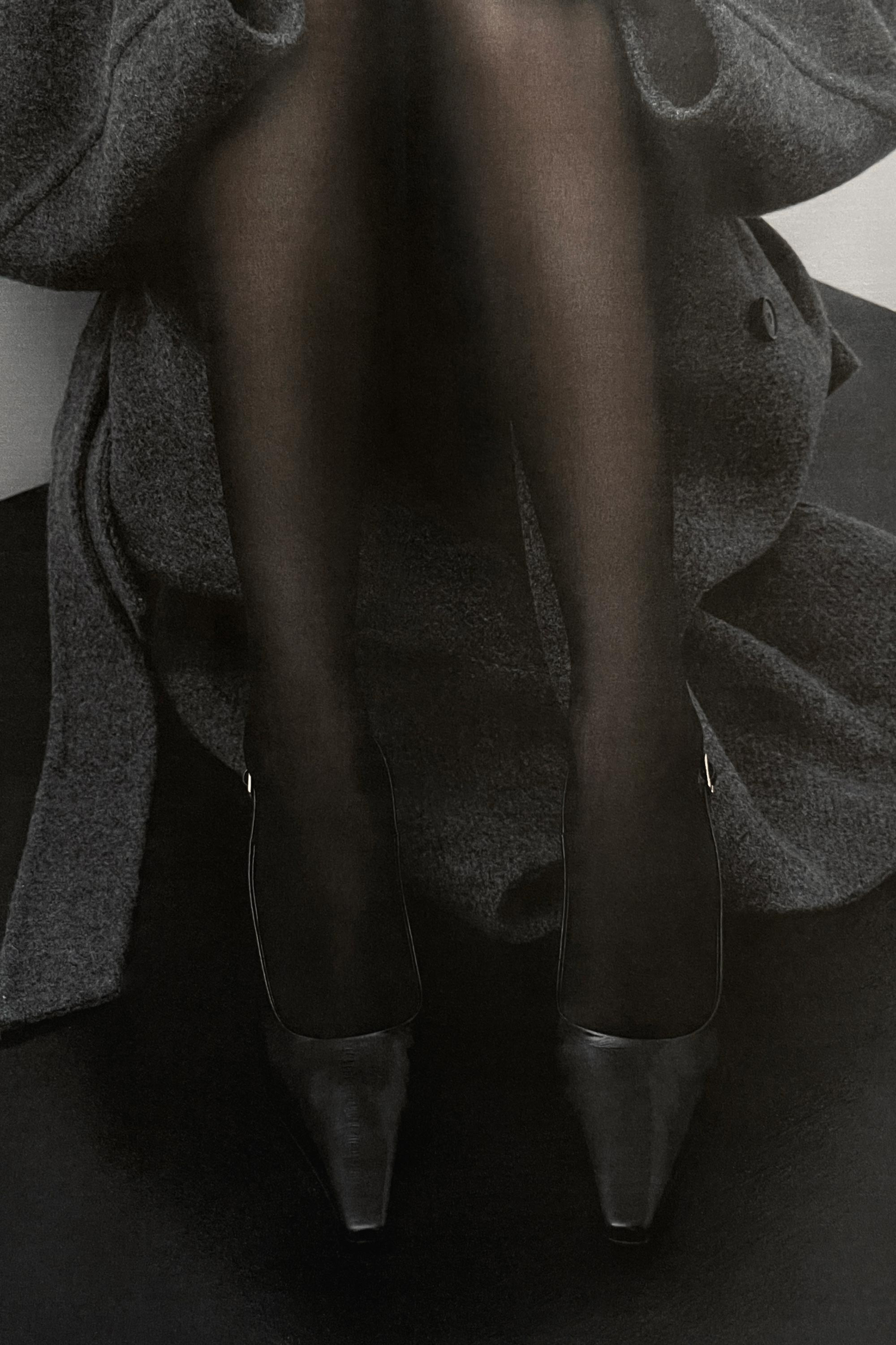 ELANA HEEL IN BLACK EMBOSSED EEL - 4