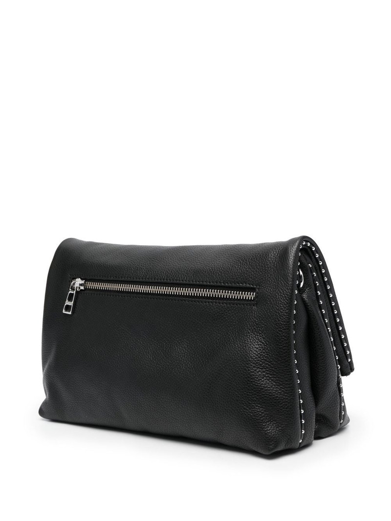 logo-plaque leather shoulder bag 3