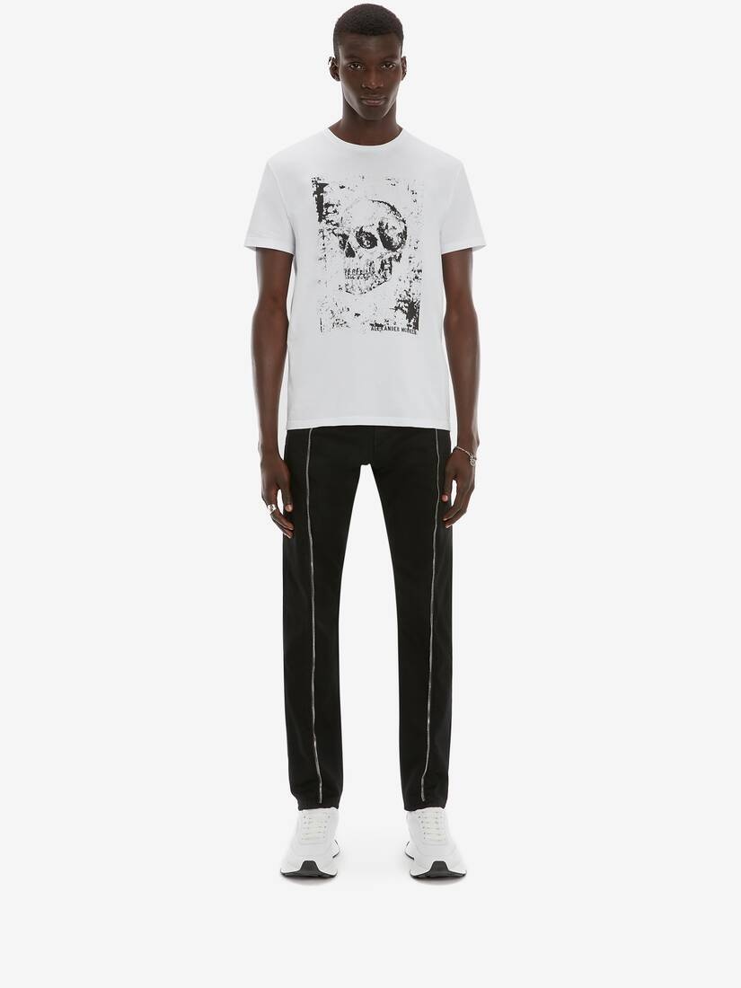 Skull Print T-shirt in White/black - 2
