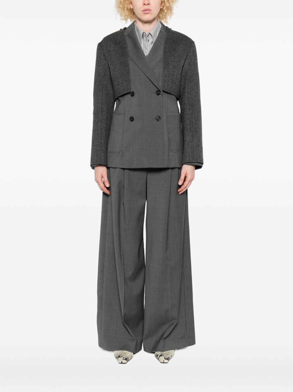 double-breasted wool coat - 6