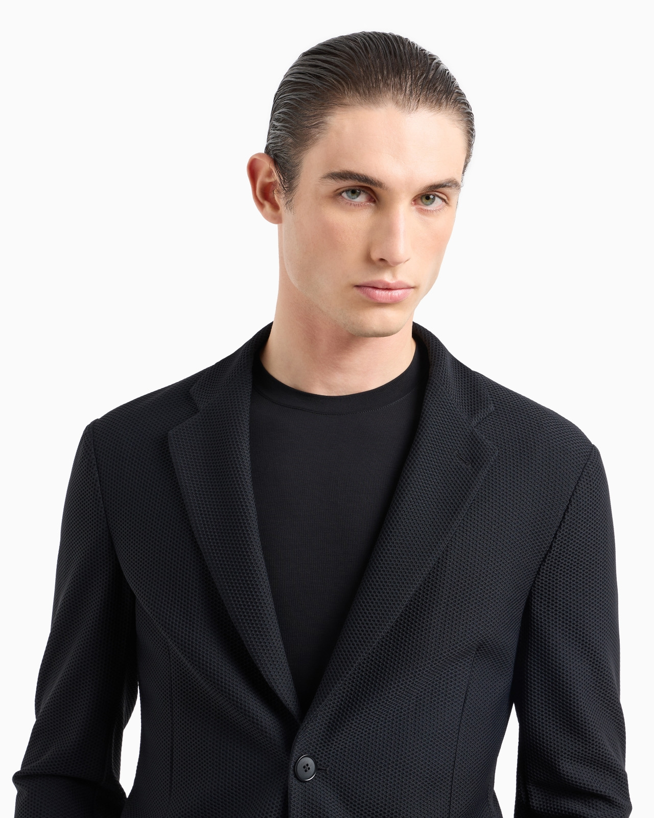 SINGLE-BREASTED JACKET IN TECHNICAL WAFFLE FABRIC - 5