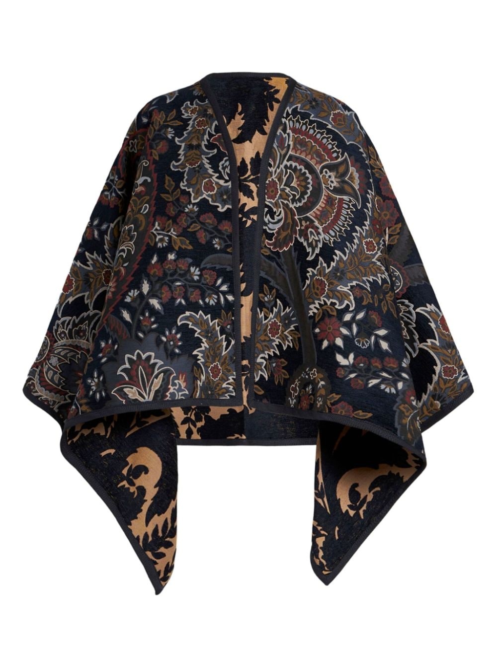 paisley-print reversible cape - 6