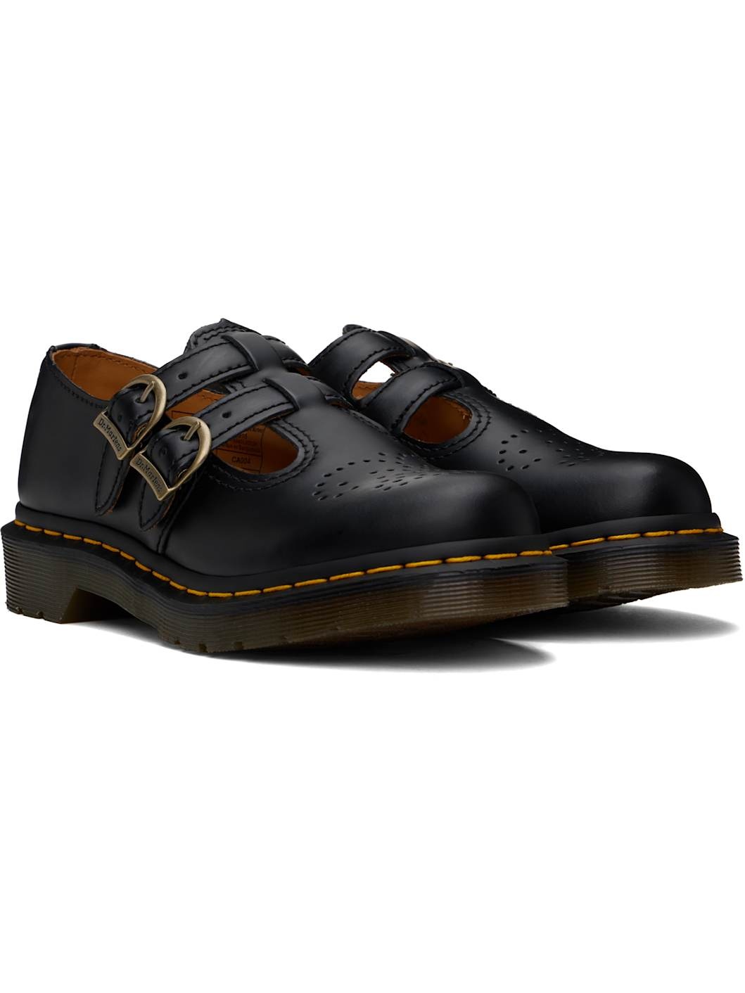 Black 8065 Smooth Leather Mary Jane Loafers - 4