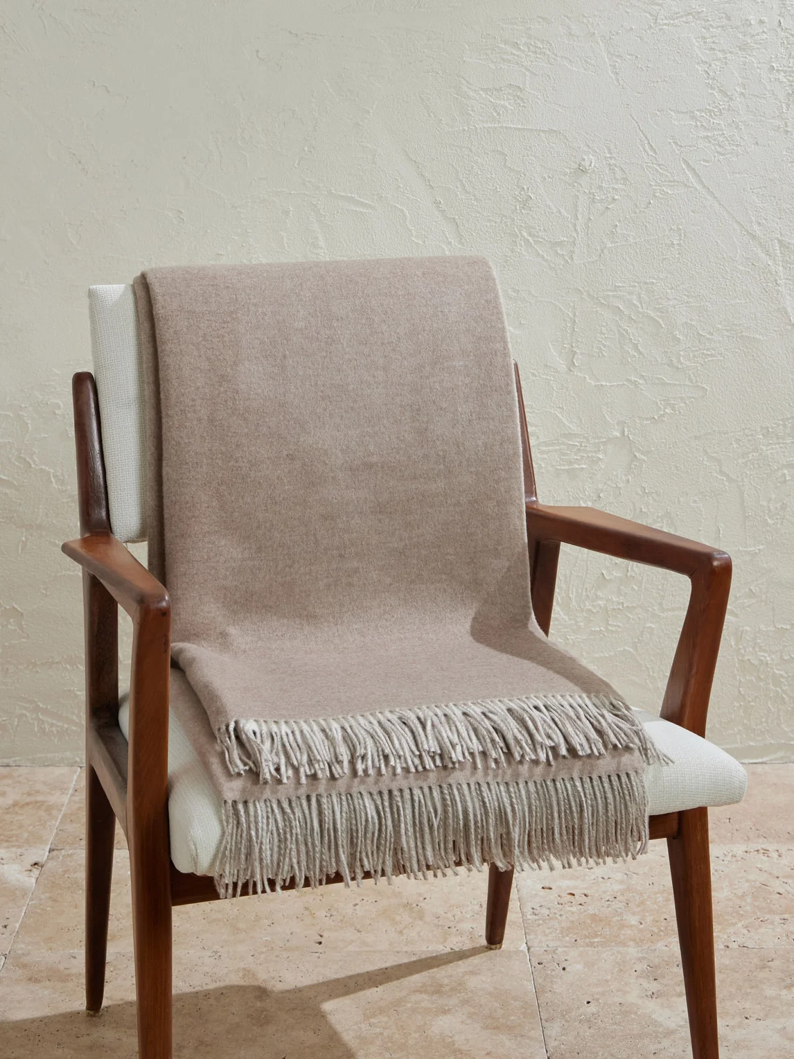 Fringed Cashmere and Silk-Blend Throw - 1