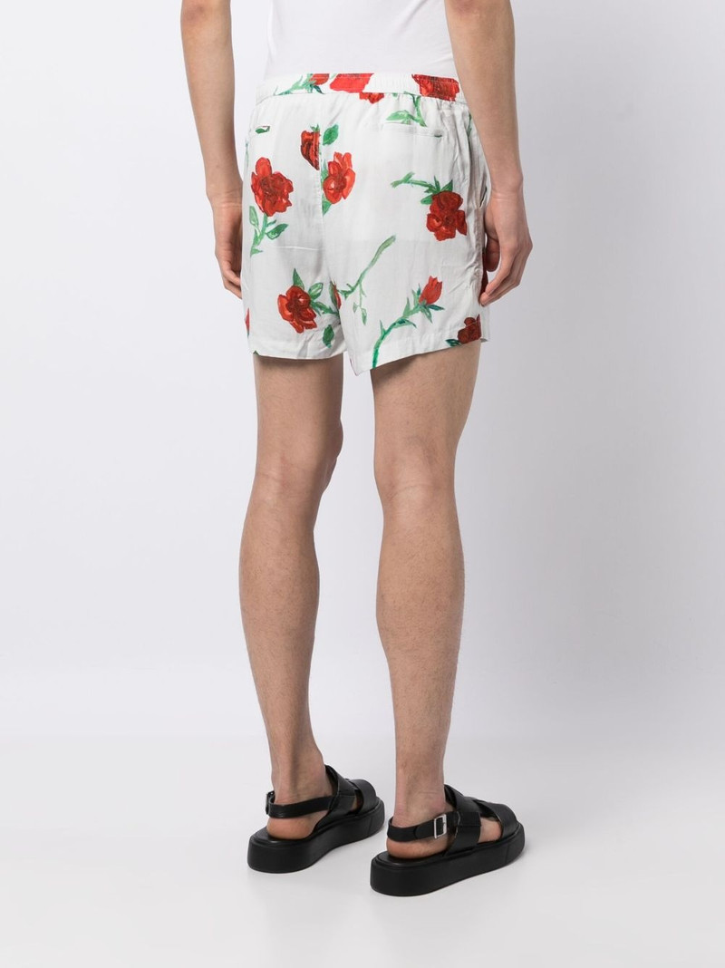 elasticated-waistband rose-print shorts 4