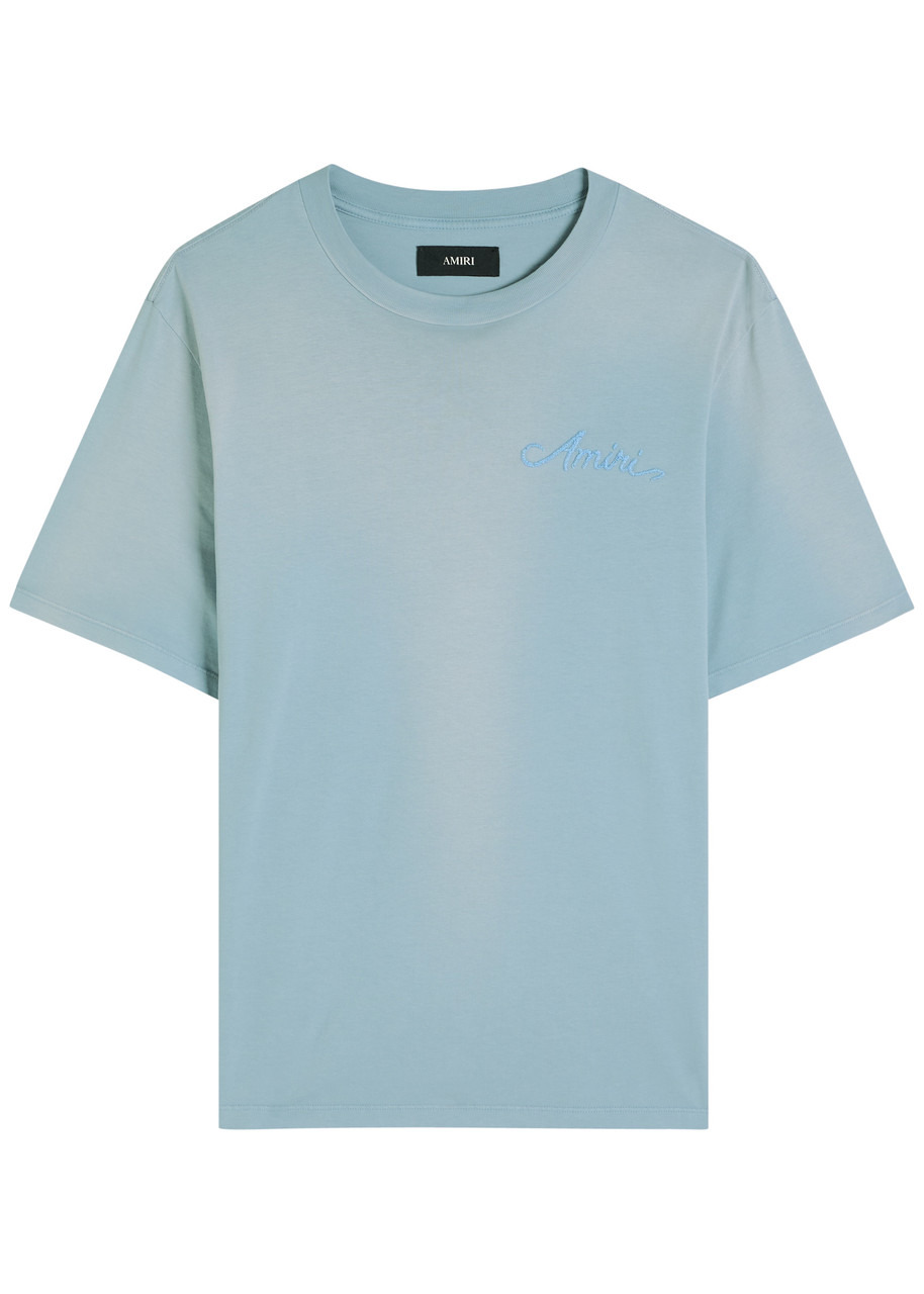 Amiri Bleach Bandana Patch Logo Cotton T-shirt - 1