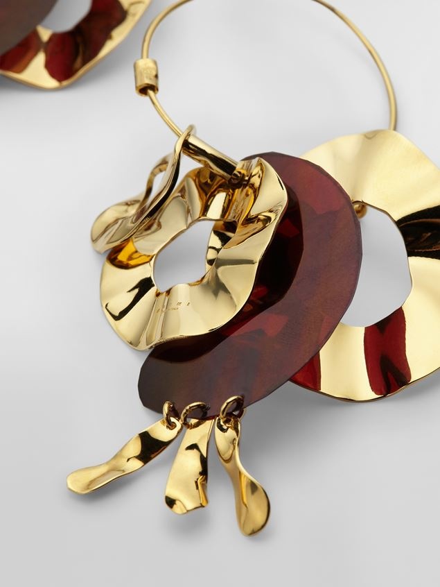 AIR EARRINGS IN BRASS WITH WAVY DISKS - 4