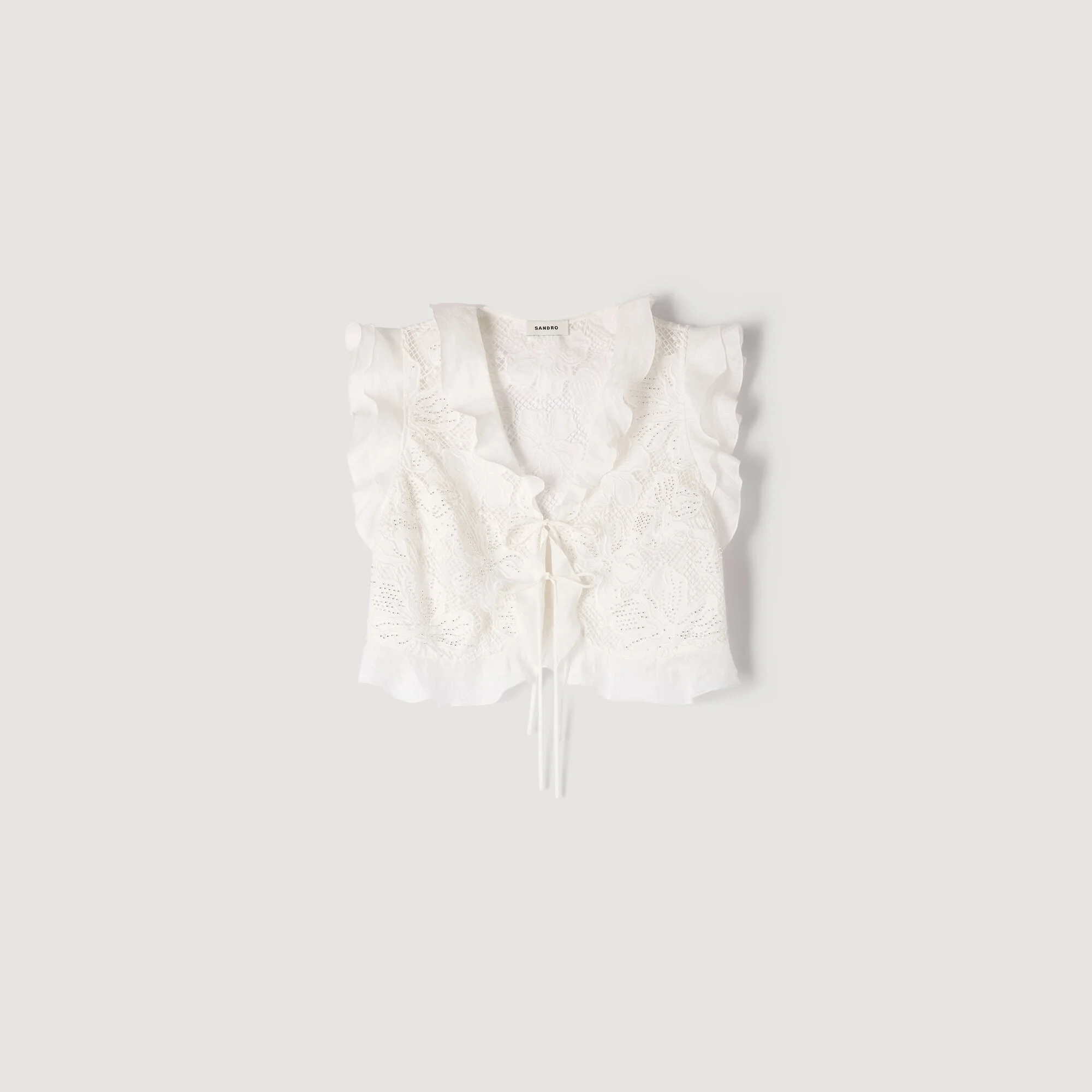 GUIPURE LACE CROP TOP - 1