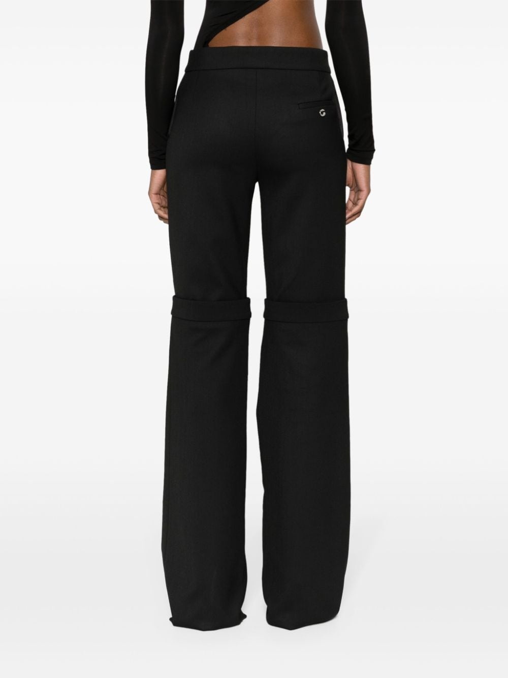 layered straight-leg trousers - 4