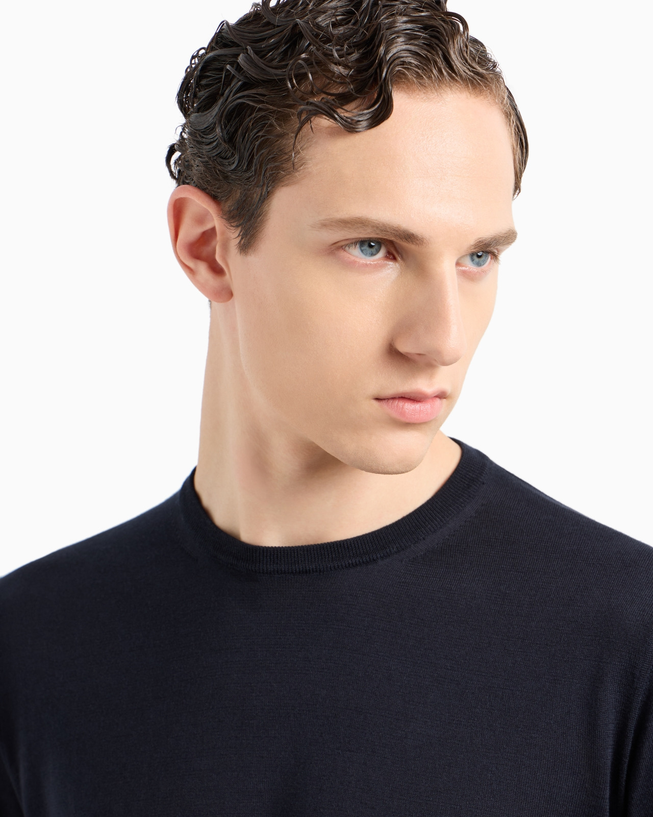 Long-sleeved, crew-neck jumper in silk and cotton - 5