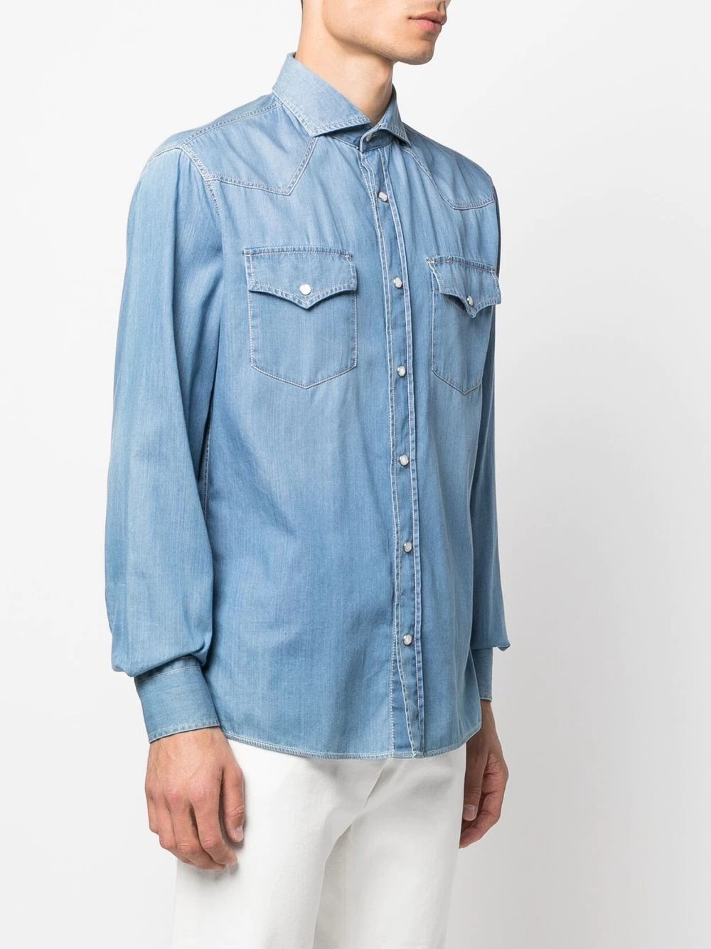 long-sleeved denim shirt - 3