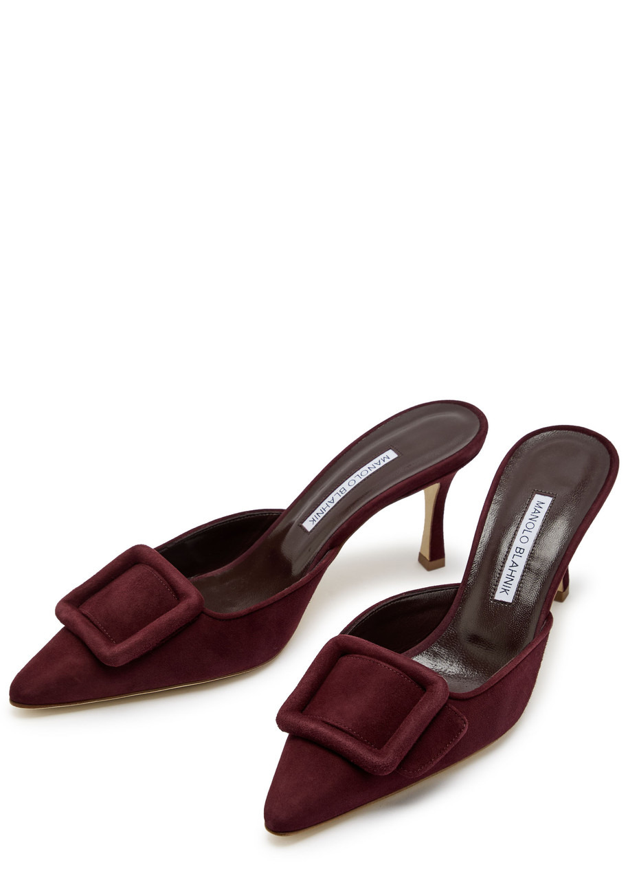 Manolo Blahnik Maysale 70 Suede Mules - 3