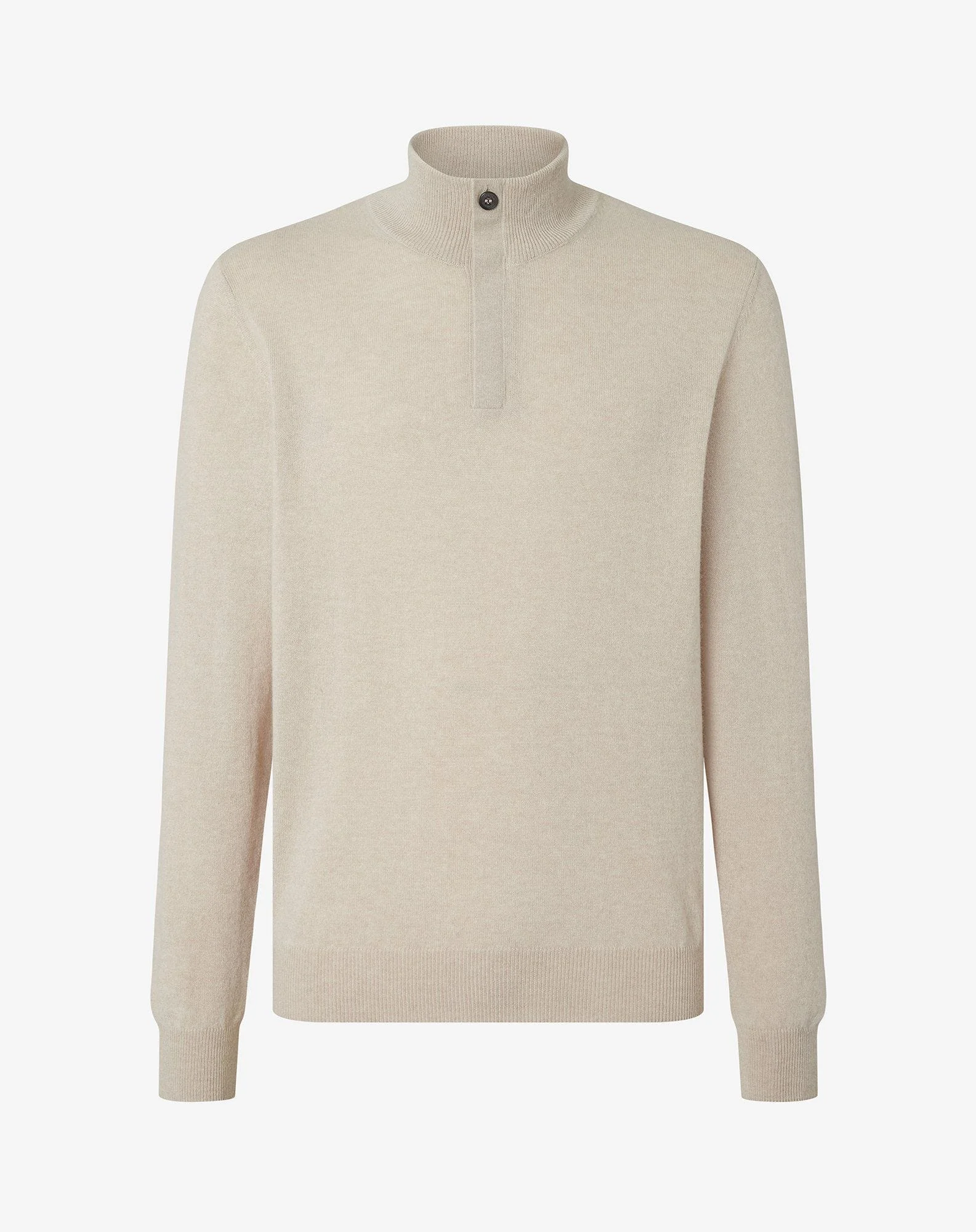 Beige Sublime Cashmere turtleneck with concealed buttons - 1