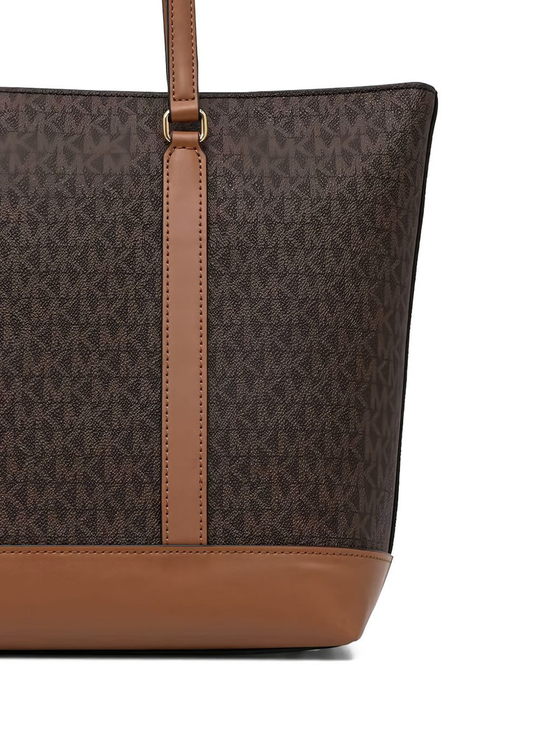 logo-print leather-trim tote bag 3