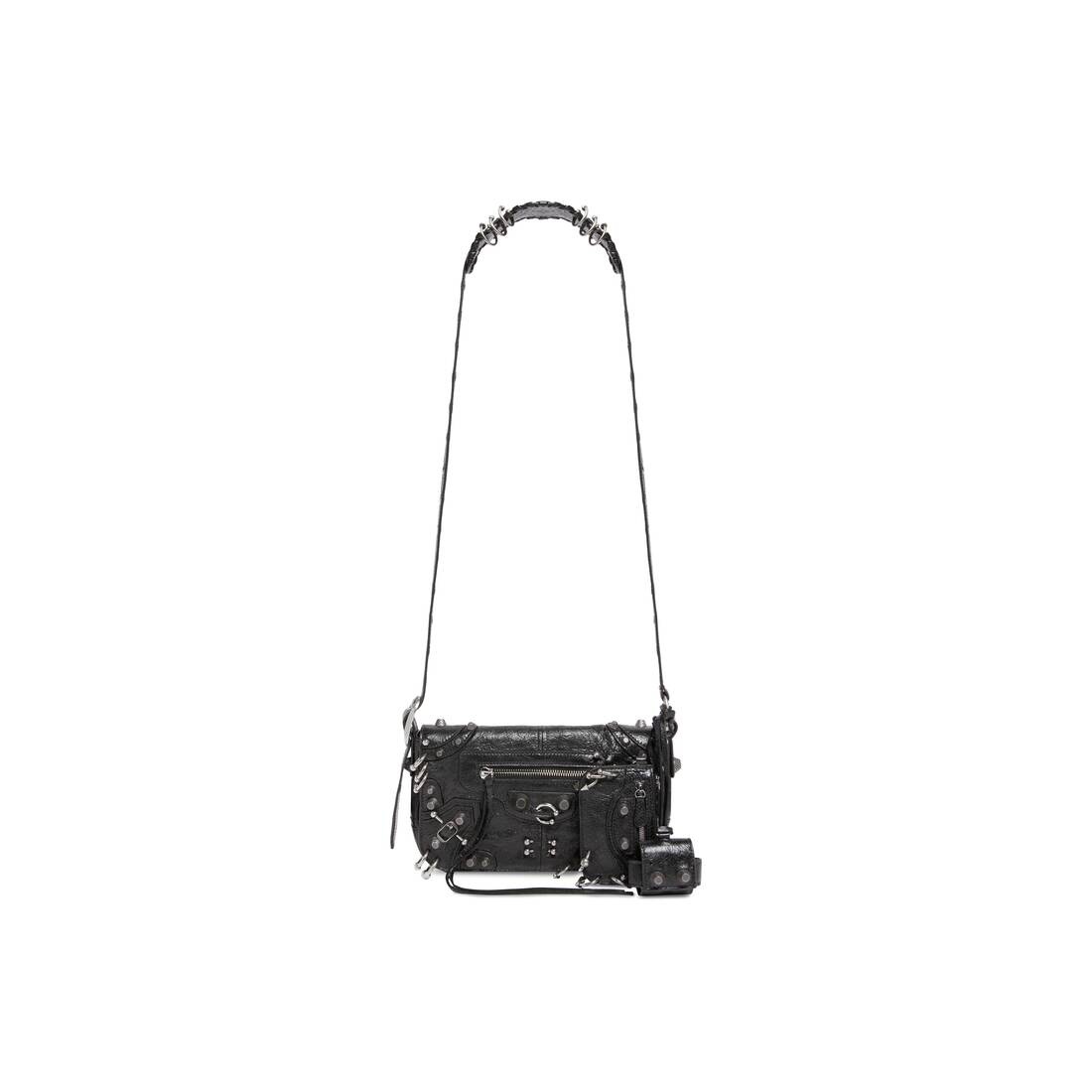 BALENCIAGA Men's Le Cagole Men Xs Flap Bag With Piercing in Black 