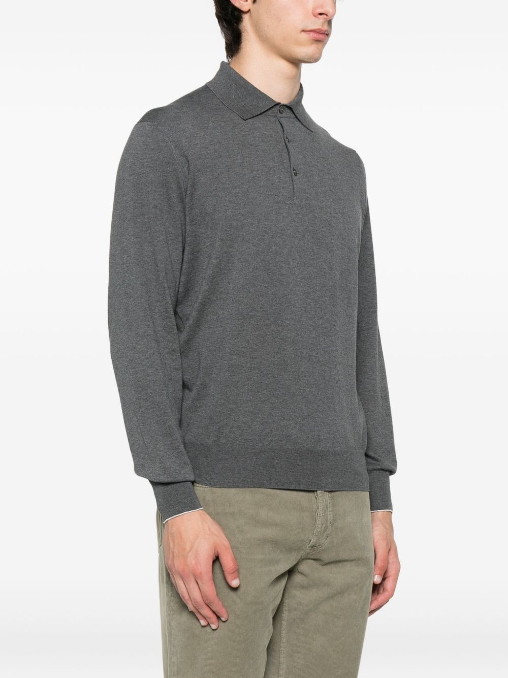long-sleeve polo shirt - 3