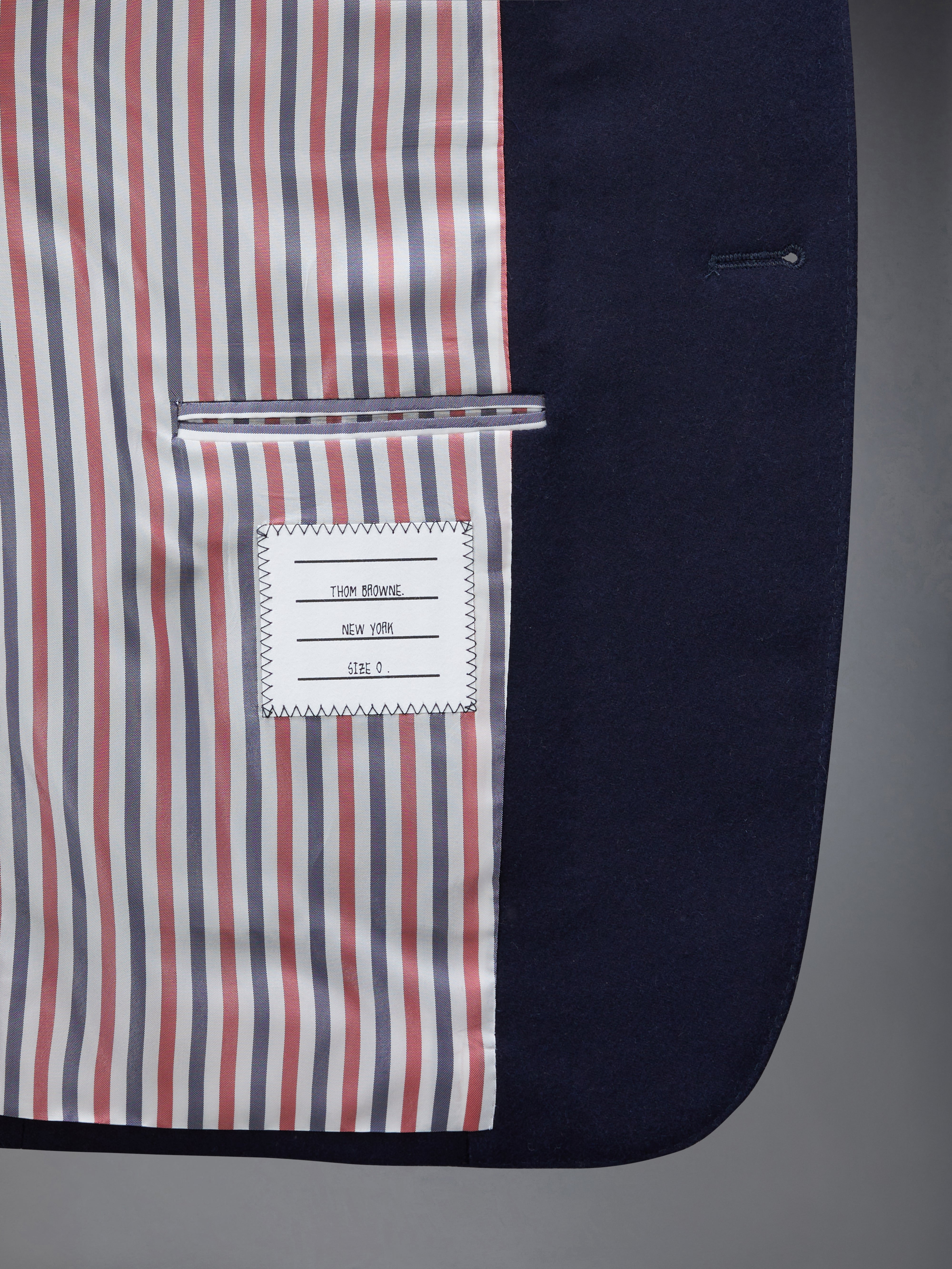Navy Wool Cashmere Flannel Classic Tonal 4-Bar Sport Coat - 8