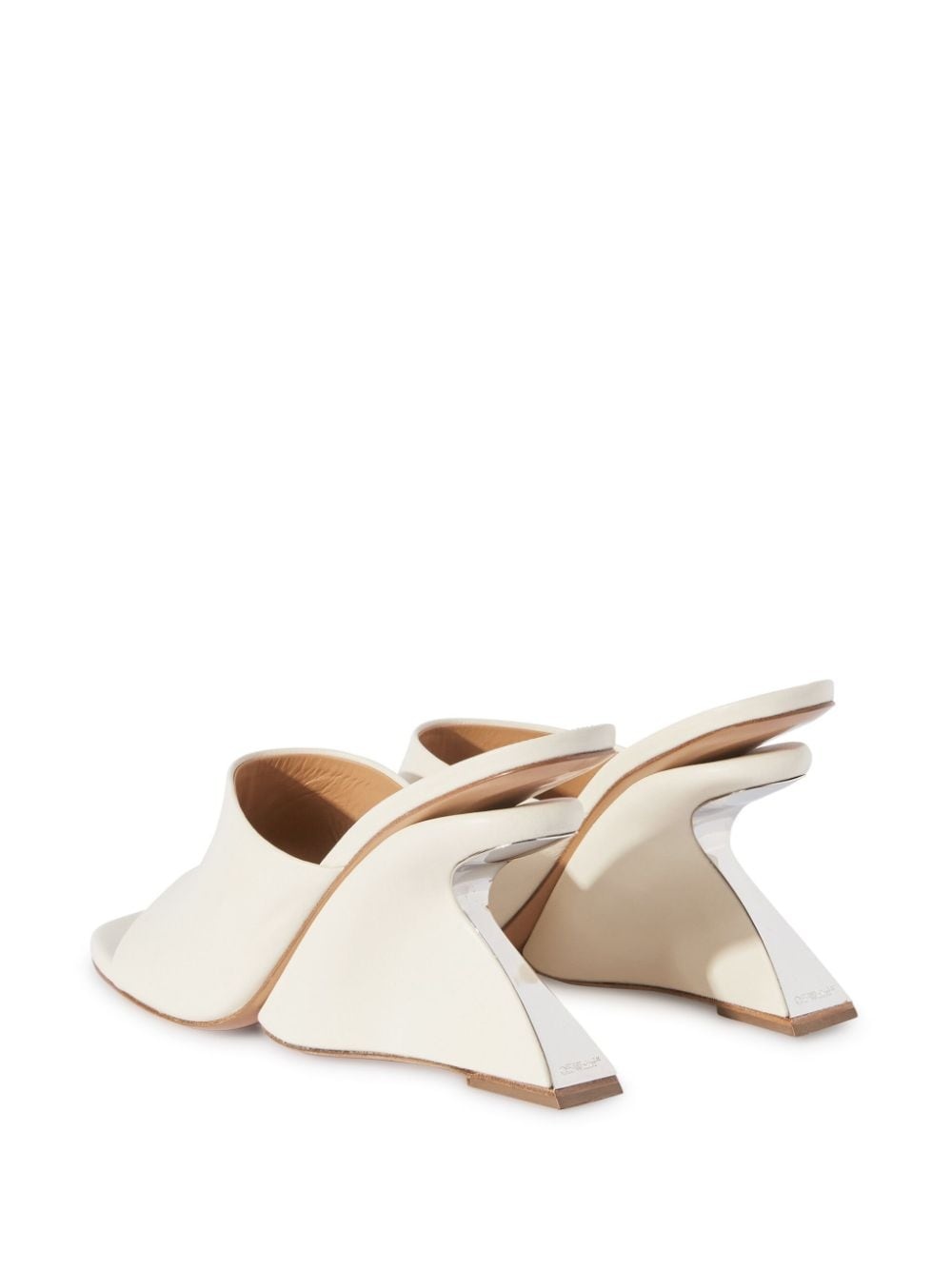 Jug wedge-heel leather mules - 3