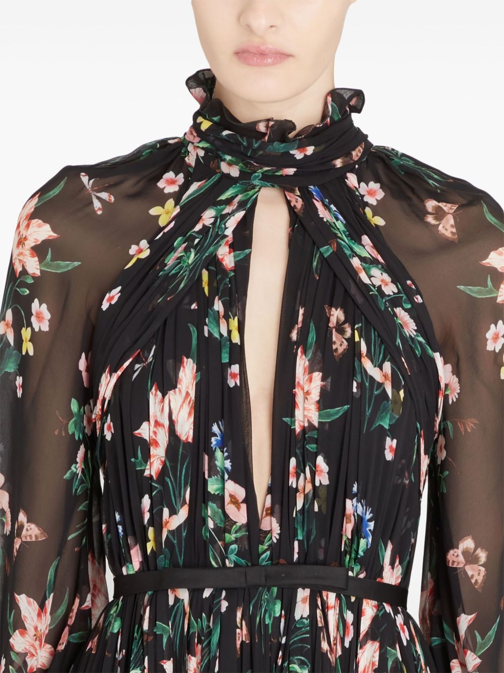 botanical draped dress - 5