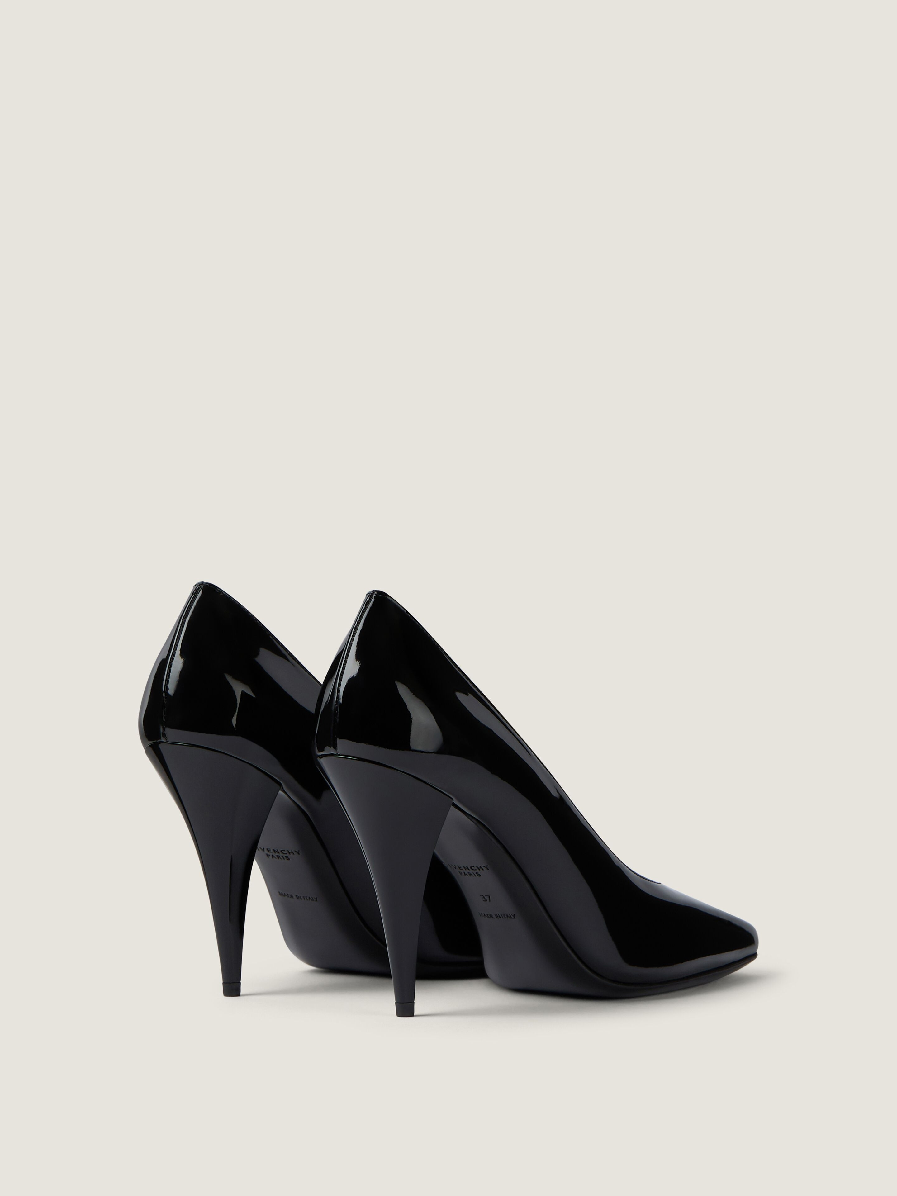 SLICED SQUARE PUMPS IN PATENT LEATHER - 5