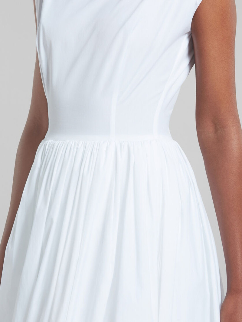 WHITE BIO POPLIN BALLOON DRESS 5