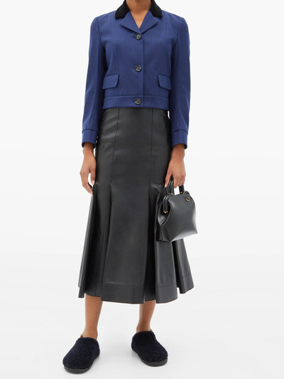 Marni Velvet-collar cropped wool-blend twill jacket outlook