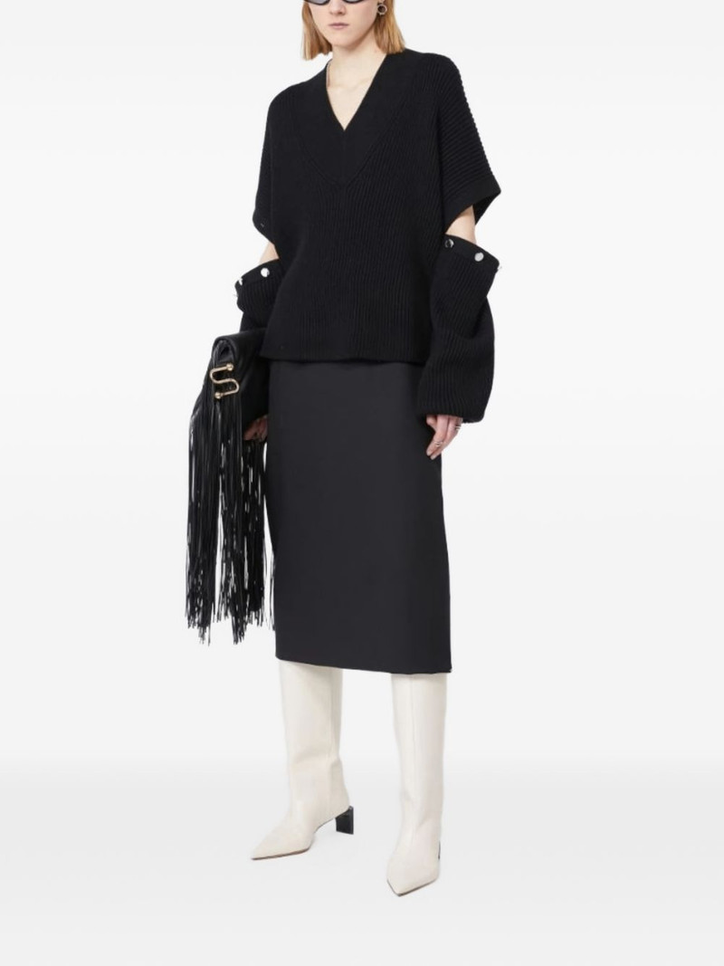 Sportmax elasticated-waistband slit midi skirt outlook