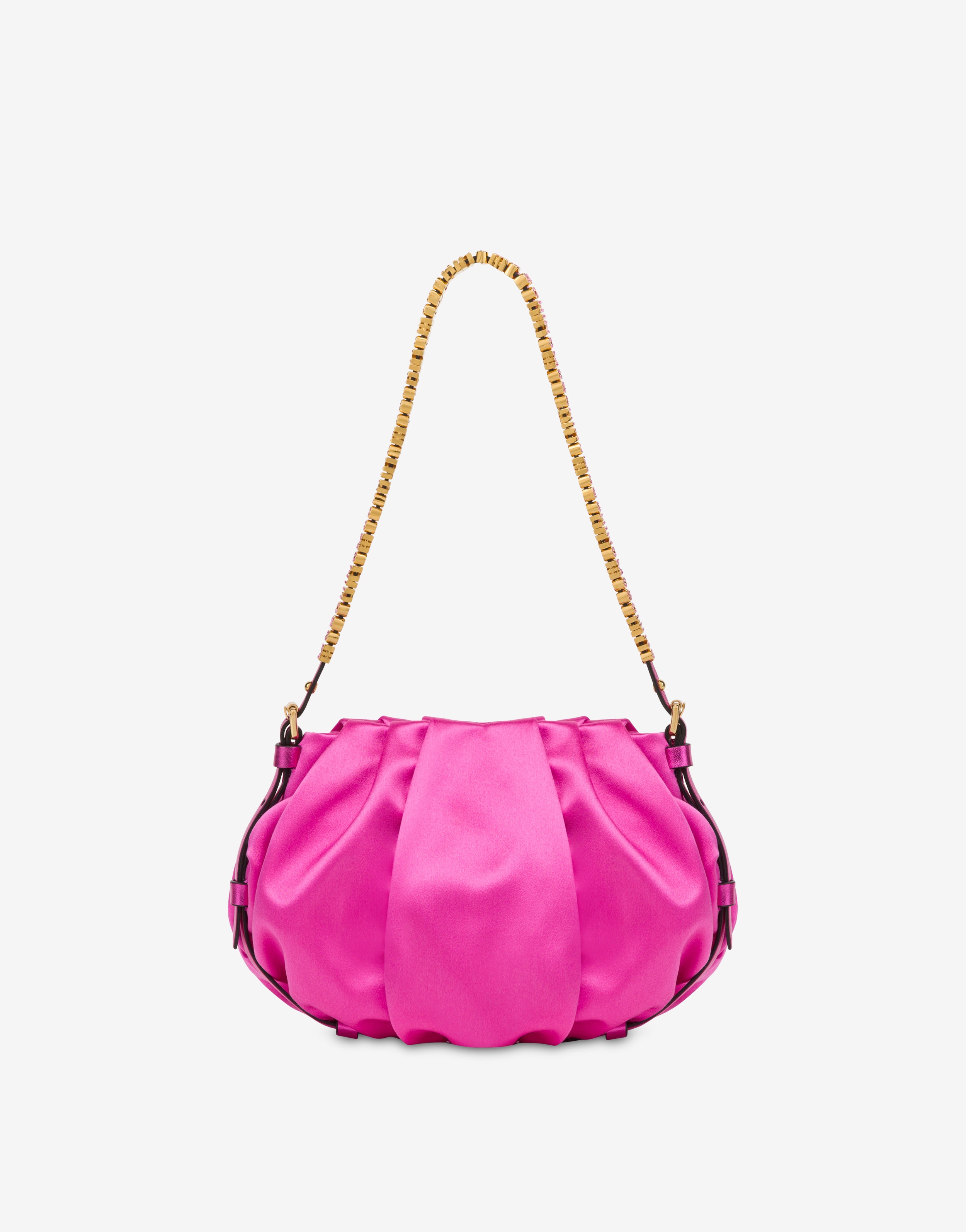 MINI LETTERING SATIN HOBO BAG - 1