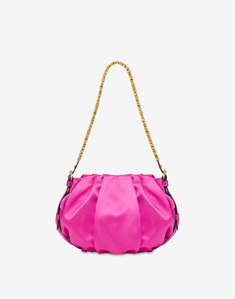 MINI LETTERING SATIN HOBO BAG 1