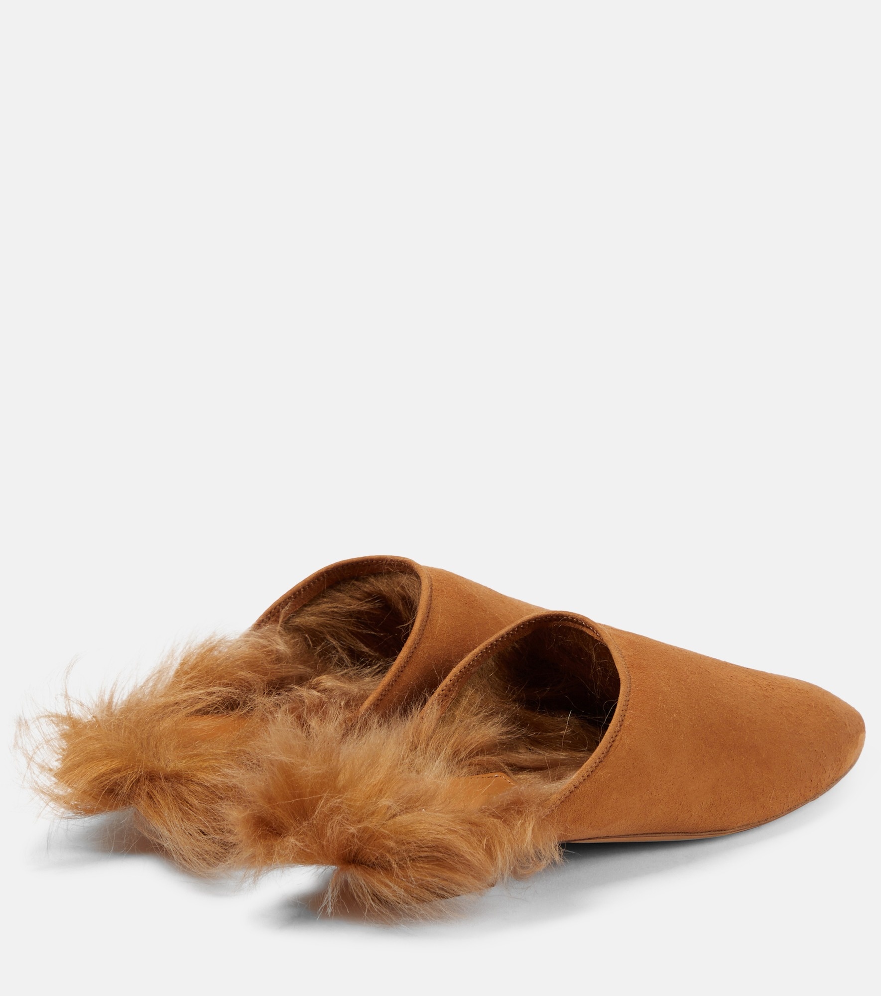 Otto shearling-trimmed suede mules - 3