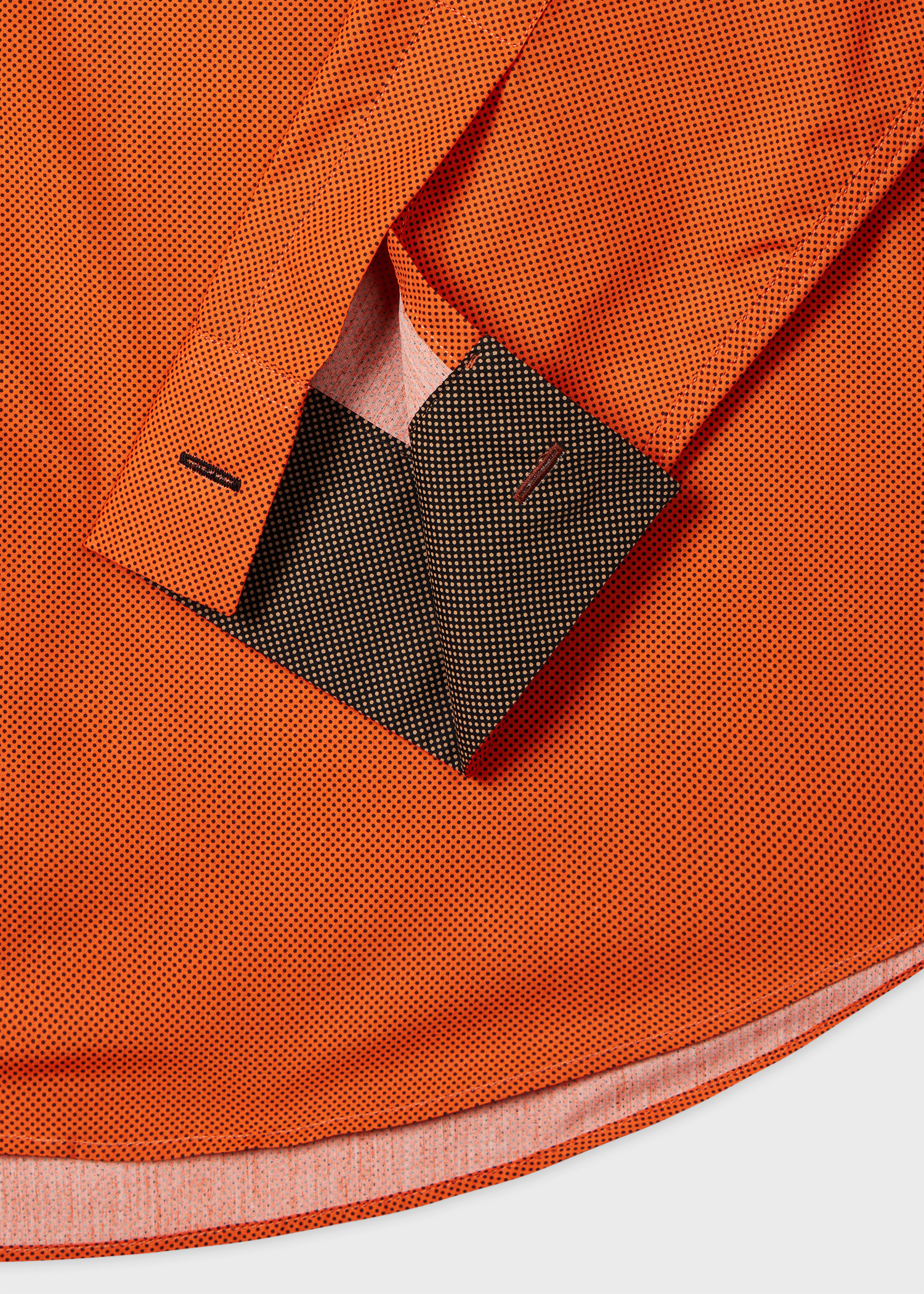 Rust Tiny Dot Print Cotton Shirt - 2