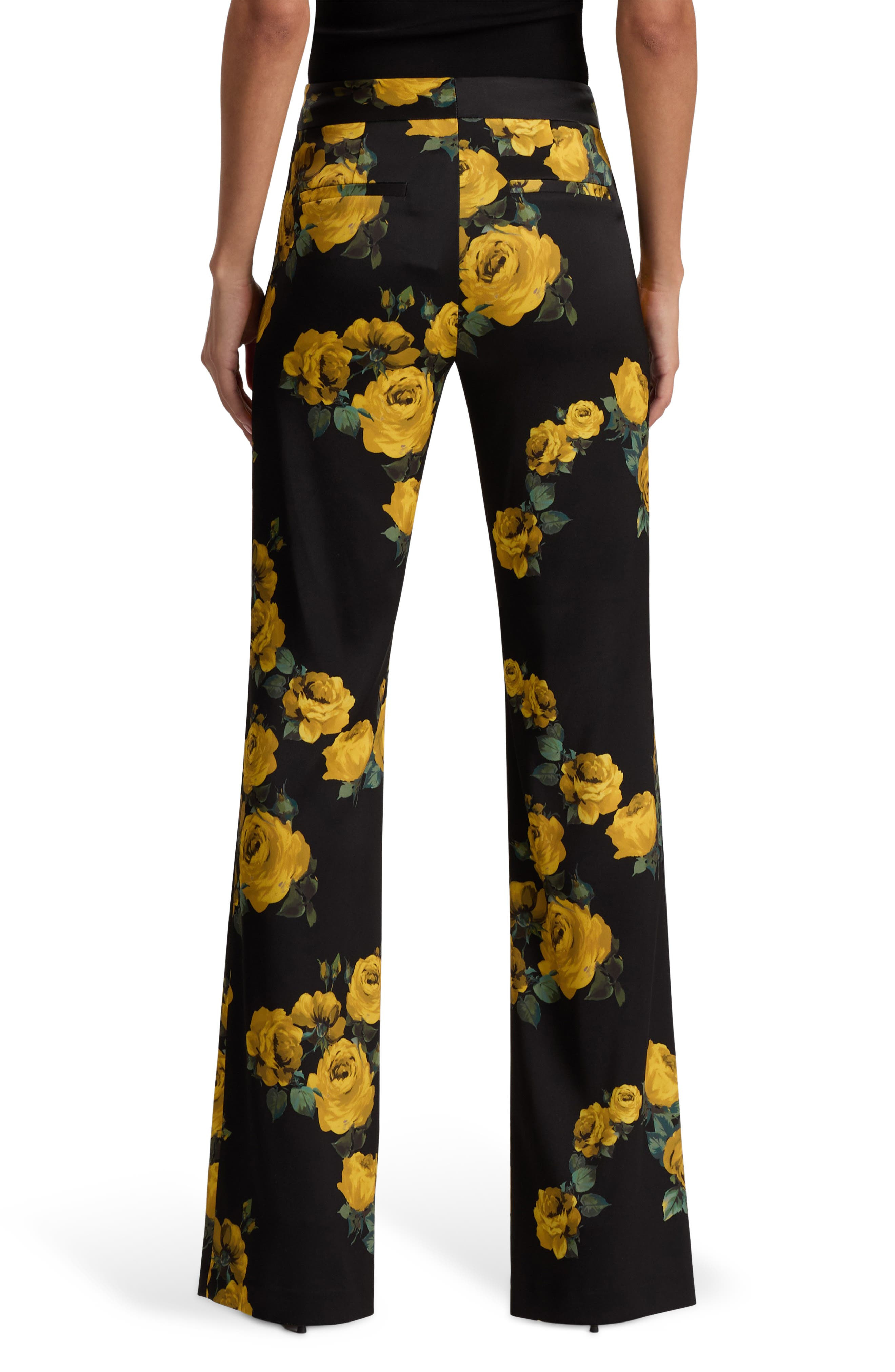 Alice + Olivia Livi Floral Print Bootcut Pants in Rosehips at Nordstrom - 2